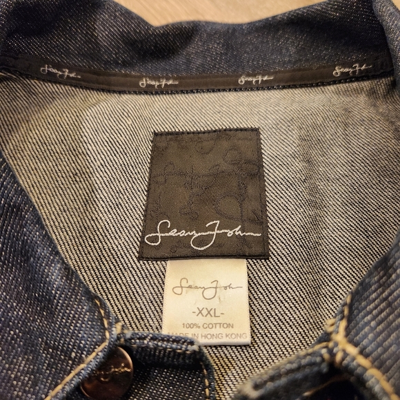 Vintage Sean John Jean Jacket Blue Denim Trucker Mens Size XXL - Picture 7 of 9